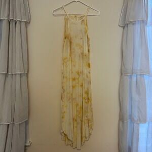 Mystree yellow tie-dye maxi‎ high-neck maxi Dress Small